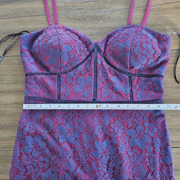 Guess Dress Spaghetti Strap Above The Knee Lace Corset Women's Size 6 - Picture 7 of 12